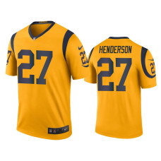 Men Los Angeles Rams #27 Darrell Henderson Gold NFL Draft Color Rush Legend Jersey