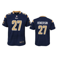 Men Los Angeles Rams #27 Darrell Henderson Navy NFL Draft Game Jersey