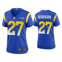 Women Los Angeles Rams #27 Darrell Henderson Royal Game Jersey