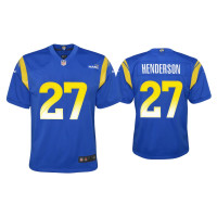 Youth Los Angeles Rams #27 Darrell Henderson Royal Game Jersey