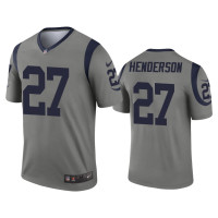 Men Los Angeles Rams #27 Darrell Henderson Gray Inverted Legend Jersey