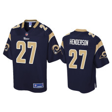 Men Los Angeles Rams #27 Darrell Henderson Navy Pro Line Jersey