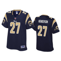 Women Los Angeles Rams #27 Darrell Henderson Navy Pro Line Jersey