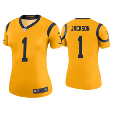 Women Los Angeles Rams #1 Color Rush Legend DeSean Jackson Gold Jersey