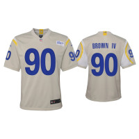 Youth Los Angeles Rams #90 Earnest Brown IV Bone Game Jersey