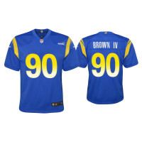 Youth Los Angeles Rams #90 Earnest Brown IV Royal Game Jersey