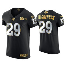 Men Los Angeles Rams #29 Eric Dickerson Black Golden Edition Vapor Elite Jersey