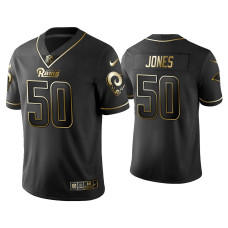 Men Los Angeles Rams #50 Golden Edition Vapor Limited Ernest Jones Black Jersey