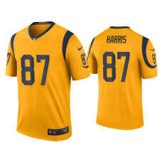 Men Los Angeles Rams #87 Color Rush Legend Jacob Harris Gold Jersey