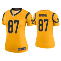 Women Los Angeles Rams #87 Color Rush Legend Jacob Harris Gold Jersey