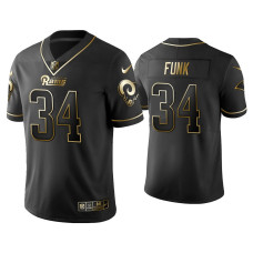 Men Los Angeles Rams #34 Golden Edition Vapor Limited Jake Funk Black Jersey