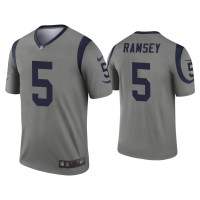 Men Los Angeles Rams #5 Jalen Ramsey Gray Inverted Legend Jersey