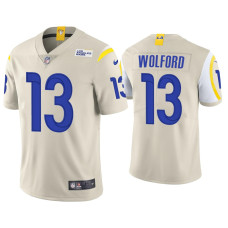 Men Los Angeles Rams #13 John Wolford Vapor Limited Bone Jersey