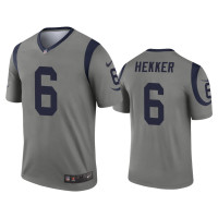 Men Los Angeles Rams #6 Johnny Hekker Gray Inverted Legend Jersey