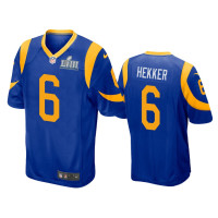 Men Los Angeles Rams #6 Johnny Hekker Nike Game Royal Jersey - Super Bowl LIII