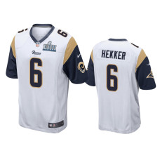 Men Los Angeles Rams #6 Johnny Hekker Nike Game White Jersey - Super Bowl LIII