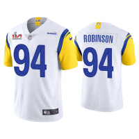 Men Los Angeles Rams #94 A'Shawn Robinson White Super Bowl LVI Limited Jersey