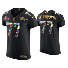 Men Los Angeles Rams #77 Andrew Whitworth Black Super Bowl LVI Champions Diamond Jersey