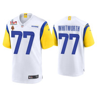 Men Los Angeles Rams #77 Andrew Whitworth White 2021 Walter Payton NFL Man of the Year Award Game Jersey