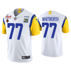 Men Los Angeles Rams #77 Andrew Whitworth White 2021 Walter Payton NFL Man of the Year Award Limited Jersey