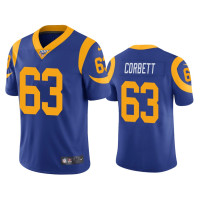 Men Los Angeles Rams #63 Austin Corbett 100th Season Royal Vapor Limited Jersey