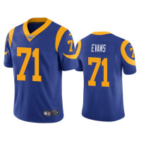 Men Los Angeles Rams #71 100th Season Bobby Evans Royal Limited Jersey