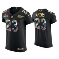 Men Los Angeles Rams #23 Cam Akers Black Super Bowl LVI Champions Diamond Jersey