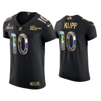 Men Los Angeles Rams #10 Cooper Kupp Black 2021 NFL Offensive Player of the Year Golden Edition Jersey