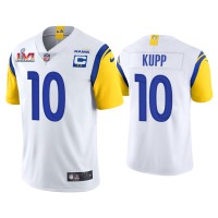 Men Los Angeles Rams #10 Cooper Kupp White Super Bowl LVI Captain Patch Jersey