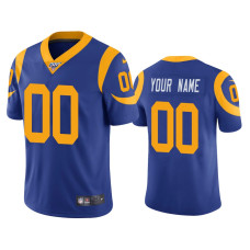 Men Los Angeles Rams #00 100th Season Custom Royal Vapor Limited Jersey