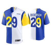 Men Los Angeles Rams #29 Eric Dickerson Royal White 2021 Split Game Jersey