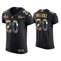 Men Los Angeles Rams #20 Eric Weddle Black Super Bowl LVI Champions Diamond Jersey