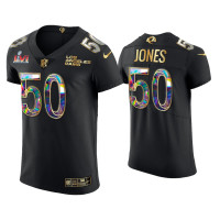 Men Los Angeles Rams #50 Ernest Jones Black Super Bowl LVI Champions Diamond Jersey