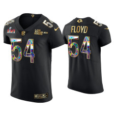 Men Los Angeles Rams #54 Leonard Floyd Black Super Bowl LVI Champions Diamond Jersey