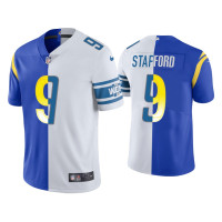 Men Los Angeles Rams #9 Matthew Stafford Royal White Split Vapor Limited Jersey