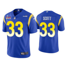 Men Los Angeles Rams #33 Nick Scott Royal Super Bowl LVI Limited Jersey