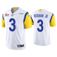 Men Los Angeles Rams #3 Odell Beckham Jr. White Super Bowl LVI Limited Jersey