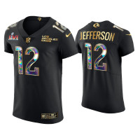 Men Los Angeles Rams #12 Van Jefferson Black Super Bowl LVI Champions Diamond Jersey