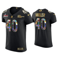 Men Los Angeles Rams #40 Von Miller Black Super Bowl LVI Champions Diamond Jersey