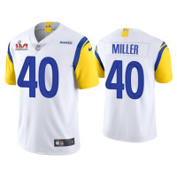 Men Los Angeles Rams #40 Von Miller White Super Bowl LVI Limited Jersey