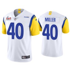 Men Los Angeles Rams #40 Von Miller White Super Bowl LVI Limited Jersey