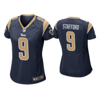 Women Los Angeles Rams #9 Matthew Stafford Navy Game Jersey