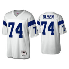 Men Los Angeles Rams #74 Merlin Olsen White 1969 Legacy Replica Jersey