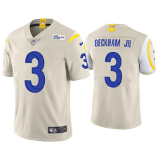 Men Los Angeles Rams #3 Odell Beckham Jr. Vapor Limited Bone Jersey