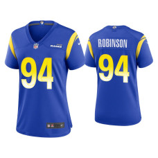 Women Los Angeles Rams #94 A'Shawn Robinson Royal Game Jersey