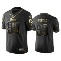 Men Los Angeles Rams #99 2019 Golden Edition Vapor Untouchable Limited Aaron Donald Black Jersey's