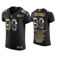 Men Los Angeles Rams #99 Aaron Donald Black Career Highlights Jersey