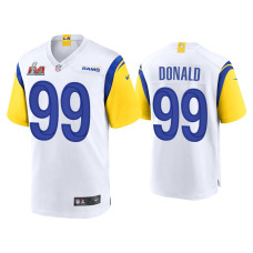 Men Los Angeles Rams #99 Aaron Donald Super Bowl LVI White Game Jersey