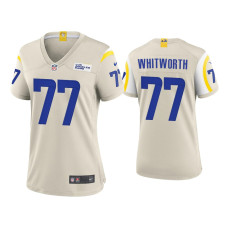 Women Los Angeles Rams #77 Andrew Whitworth Bone Game Jersey