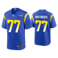 Men Los Angeles Rams #77 Andrew Whitworth Royal Game Jersey